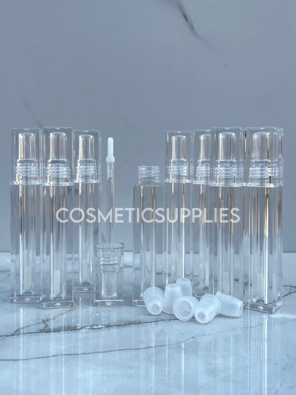 Square Transparent Lipgloss tubes (Clear Lipgloss Tubes)