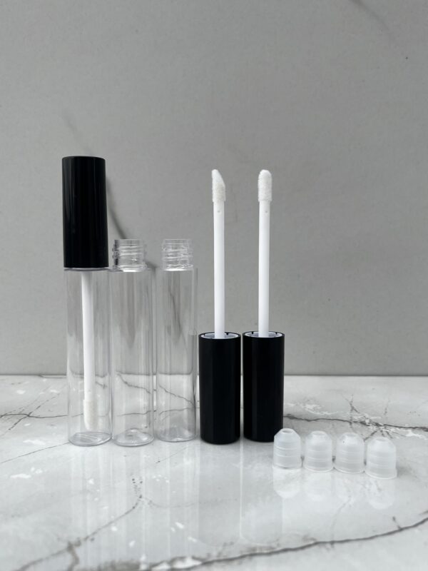 PET Black Cap Lip Gloss Tube
